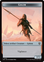 {Golem Token} (Vigilance) // {Thopter Token} (#009)
Aetherdrift Commander
Single
Magic: The Gathering