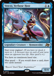 Vnwxt, Verbose Host (Promo Pack) (Aetherdrift)\nPromo: Planeswalker Stamped\nSingle\nMagic The Gathering