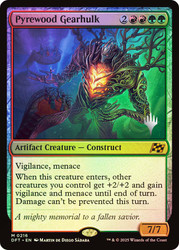 Pyrewood Gearhulk (Promo Pack) (Aetherdrift)\nPromo: Planeswalker Stamped\nSingle\nMagic The Gathering