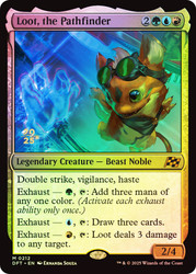 Loot, the Pathfinder (Prerelease) (Aetherdrift)\nPromo: Date Stamped\nSingle\nMagic The Gathering