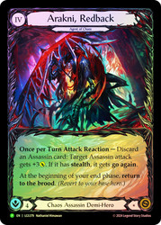 Arakni, Redback (Prerelease) (Extended Art)
Promotional Cards
Single
Flesh and Blood
