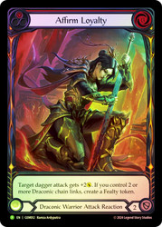 Affirm Loyalty (GEM Pack) (Extended Art)
Promotional Cards
Single
Flesh and Blood