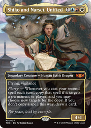 Shiko and Narset, Unified (Borderless)\nTarkir: Dragonstorm Commander - Variants\nSingle\nMagic The Gathering