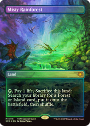 Misty Rainforest (Borderless) (Dragonscale Foil)\nSpecial Guests - Alternate Foil\nSingle\nMagic The Gathering
