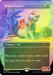 Helpful Hunter (Secret Lair) (Borderless)\nPromo: General\nSingle\nMagic The Gathering