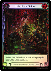 Lair of the Spider (Road to Nationals) (Extended Art)
Promotional Cards
Single
Flesh and Blood