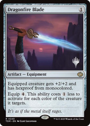 Dragonfire Blade (Promo Pack) (Tarkir: Dragonstorm)\nPromo: Planeswalker Stamped\nSingle\nMagic The Gathering