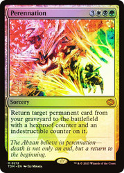 Perennation (Prerelease) (Tarkir: Dragonstorm)\nPromo: Date Stamped\nSingle\nMagic The Gathering