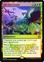 All-Out Assault (Promo Pack) (Tarkir: Dragonstorm)\nPromo: Planeswalker Stamped\nSingle\nMagic The Gathering