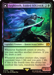 Sephiroth, Fabled SOLDIER // Sephiroth, One-Winged Angel\nFINAL FANTASY\nSingle\nMagic The Gathering