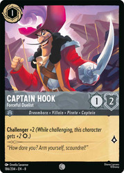 Captain Hook - Forceful Duelist
Reign of Jafar
Single
Lorcana