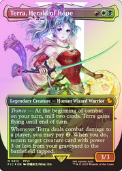 Terra, Herald of Hope (Borderless) (Surge Foil)\nFINAL FANTASY Commander - Alternate Foil Variants\nSingle\nMagic The Gathering