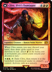 Clive, Ifrit's Dominant // Ifrit, Warden of Inferno (Prerelease) (FINAL FANTASY)\nPromo: Date Stamped\nSingle\nMagic The Gathering
