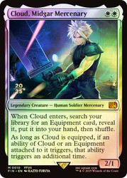 Cloud, Midgar Mercenary (Prerelease) (FINAL FANTASY)\nPromo: Date Stamped\nSingle\nMagic The Gathering