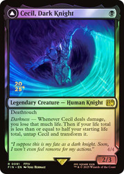 Cecil, Dark Knight // Cecil, Redeemed Paladin (Prerelease) (FINAL FANTASY)\nPromo: Date Stamped\nSingle\nMagic The Gathering