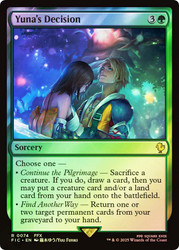 Yuna's Decision (Surge Foil)\nFINAL FANTASY Commander - Alternate Foil\nSingle\nMagic The Gathering