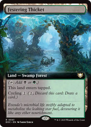 Festering Thicket (Extended Art)\nEdge of Eternities Commander - Variants\nSingle\nMagic The Gathering