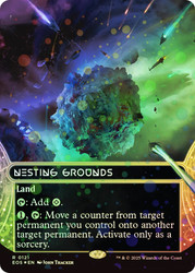 Nesting Grounds (#121) (Borderless) (Galaxy Foil)\nStellar Sights - Alternate Foil\nSingle\nMagic The Gathering