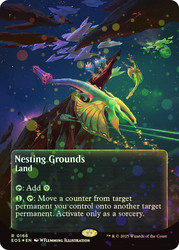 Nesting Grounds (#166) (Borderless) (Galaxy Foil)\nStellar Sights - Alternate Foil\nSingle\nMagic The Gathering