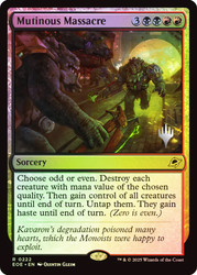 Mutinous Massacre (Promo Pack) (Edge of Eternities)\nPromo: Planeswalker Stamped\nSingle\nMagic The Gathering