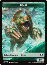 {Beast Token} (4/4) // {Lander Token} (#008)\nEdge of Eternities Commander\nSingle\nMagic The Gathering