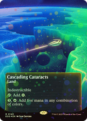 Cascading Cataracts (#140) (Borderless) (Galaxy Foil)\nStellar Sights - Alternate Foil\nSingle\nMagic The Gathering