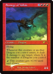 Scourge of Valkas (Festival) (Retro Frame)\nPromo: General\nSingle\nMagic The Gathering