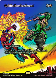 Goblin Bombardment (Borderless)\nMarvel Universe\nSingle\nMagic The Gathering
