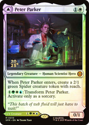 Peter Parker // Amazing Spider-Man (Prerelease) (Marvel's Spider-Man)\nPromo: Date Stamped\nSingle\nMagic The Gathering