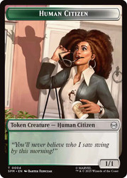 {Human Citizen Token} // {Treasure Token}\nMarvel's Spider-Man\nSingle\nMagic The Gathering