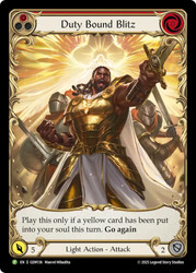 Duty Bound Blitz (Red) (GEM Pack)
GEM Pack
Single
Flesh and Blood