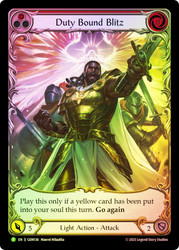 Duty Bound Blitz (Red) (GEM Pack)
GEM Pack
Single
Flesh and Blood