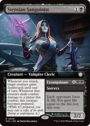 Stensian Sanguinist // Exsanguinate
Secrets of Strixhaven Commander
Single
Magic: The Gathering