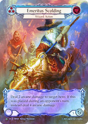 Emeritus Scolding (Blue) (Tournament Pack)
Promotional Cards
Single
Flesh and Blood