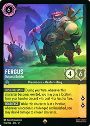 Fergus - Outpost Builder
Wilds Unknown
Single
Lorcana