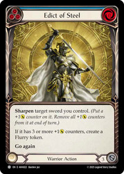 Edict of Steel (Blue)
Armory Deck Origins: Hala
Single
Flesh and Blood