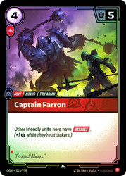 Captain Farron
Origins
Single
Riftbound: League of Legends TCG