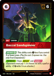 Baccai Sandspinner
Vendetta
Single
Riftbound: League of Legends TCG