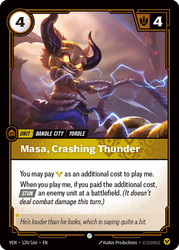 Masa, Crashing Thunder
Vendetta
Single
Riftbound: League of Legends TCG