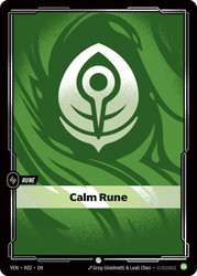 Calm Rune
Vendetta
Single
Riftbound: League of Legends TCG