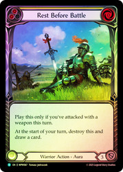 Rest Before Battle
Mastery Pack Warrior
Single
Flesh and Blood