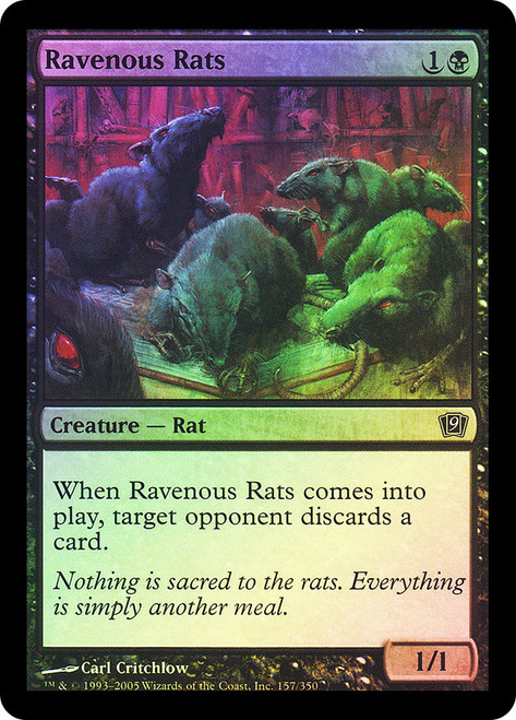 Ravenous Rats\n9th Edition\nSingle\nMagic The Gathering