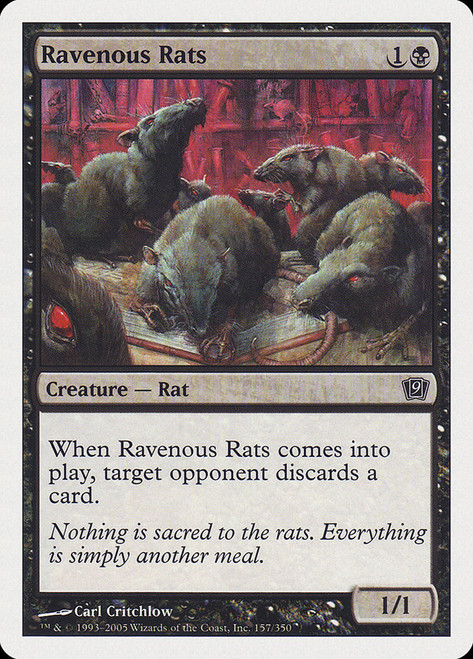 Ravenous Rats\n9th Edition\nSingle\nMagic The Gathering