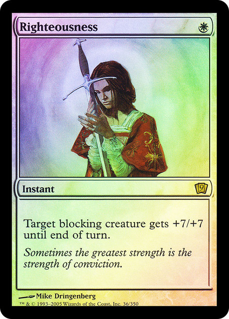 Righteousness\n9th Edition\nSingle\nMagic The Gathering