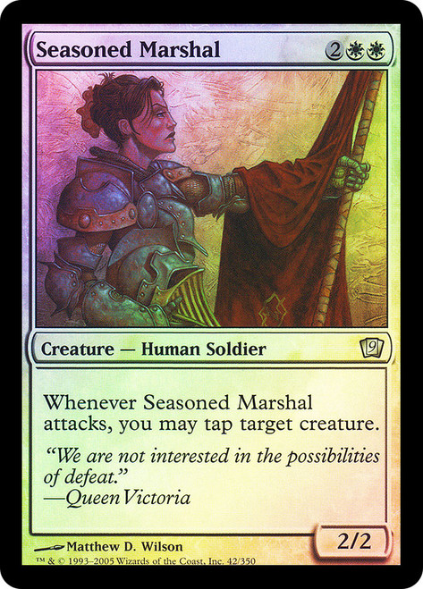 Seasoned Marshal\n9th Edition\nSingle\nMagic The Gathering