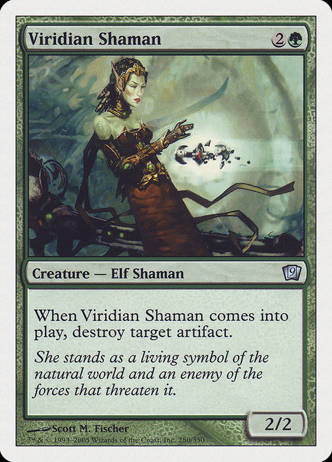 Viridian Shaman\n9th Edition\nSingle\nMagic The Gathering