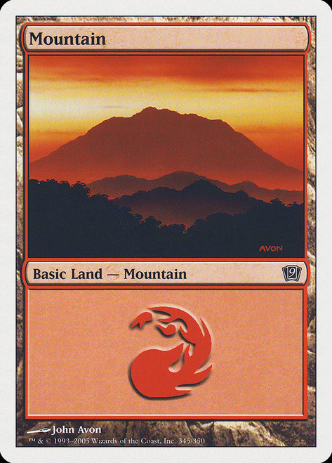 Mountain (#345)\n9th Edition\nSingle\nMagic The Gathering