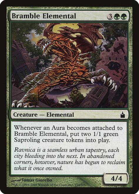 Bramble Elemental\nRavnica: City of Guilds\nSingle\nMagic The Gathering