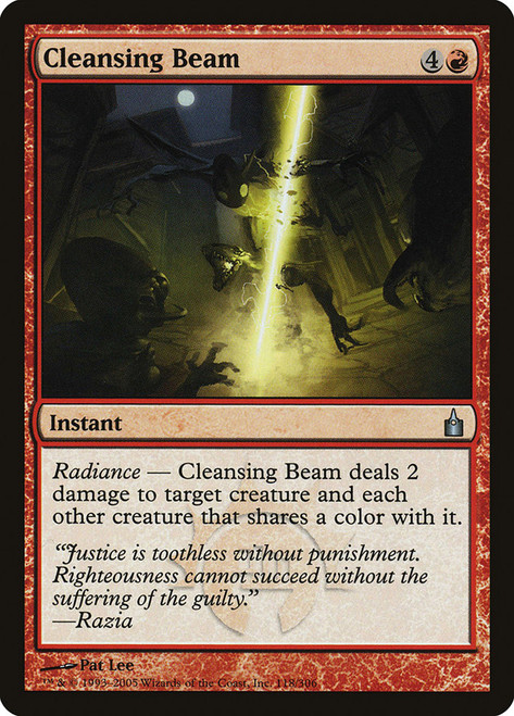 Cleansing Beam\nRavnica: City of Guilds\nSingle\nMagic The Gathering
