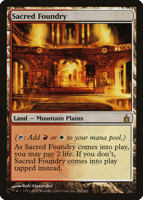 Sacred Foundry\nRavnica: City of Guilds\nSingle\nMagic The Gathering